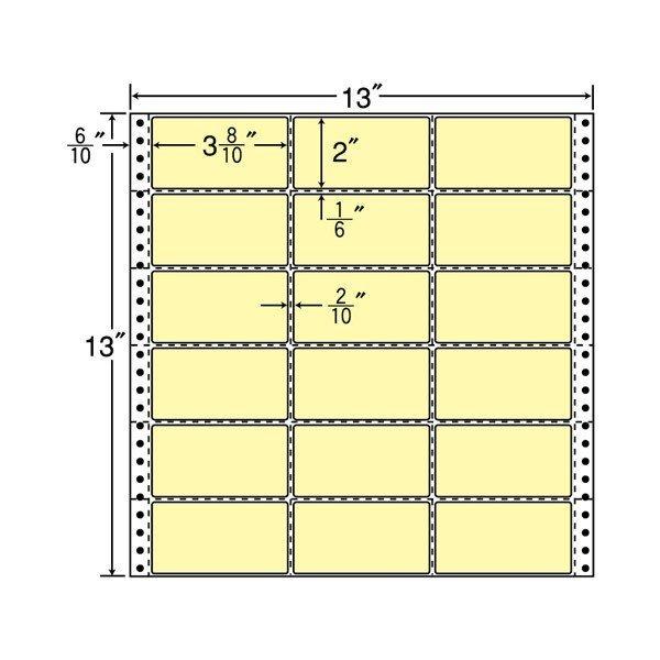 （まとめ買い）M13AY イエロー ナナフォーム カラーシリーズ 2ケース 1000折 ラベル 東洋印刷