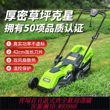 {公司貨 最低價}電動手推式割草機家用小型除草機修剪機修剪草坪剪草機220v插電式