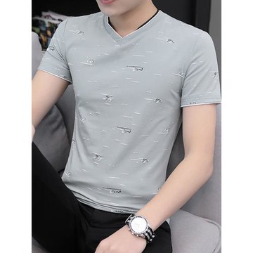 夏季男士短袖t恤潮流半袖丅恤上衣服2025新款夏裝體桖修身百搭ins