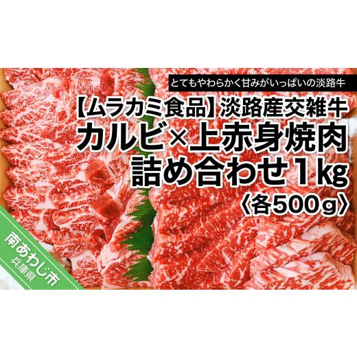 ふるさと納税 兵庫県 南あわじ市 淡路産交雑牛カルビ×上赤身焼肉