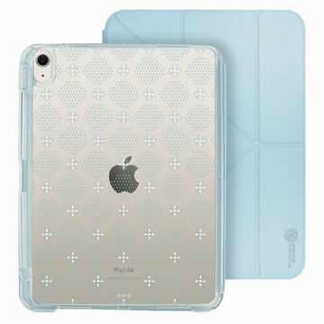 玻璃海棠13號 雲朵藍 iPad Air 11/pro13可拆式防摔透明筆槽摺套