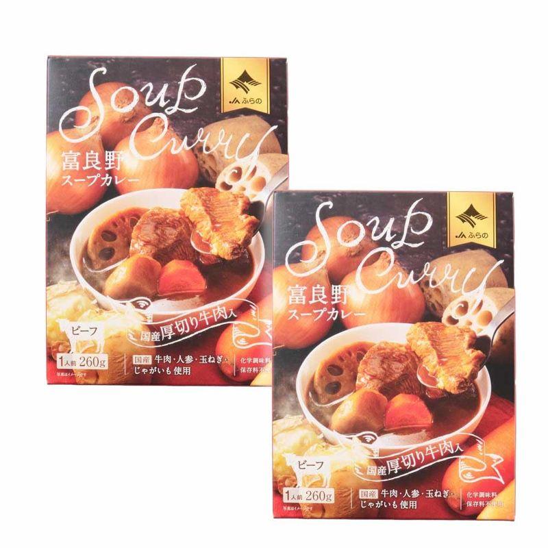 富良野 スープカレー ビーフ 260g JAふらの カレー 国産 牛肉 野菜 具入 レトルト ふらの農業協同組合 ギフト 北海道限定 (2箱