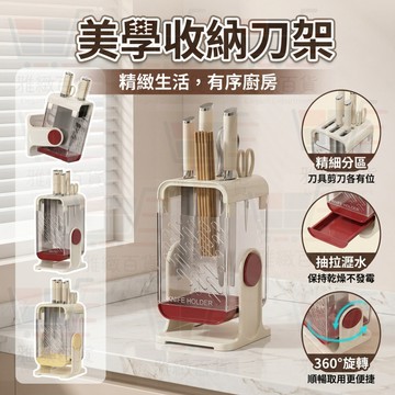 壁掛旋轉刀架 廚房收納架 旋轉刀架 壁掛刀架 兩用刀架 瀝水刀具架 墻上壁掛置物架 刀具收納 可旋轉廚房刀具置物架