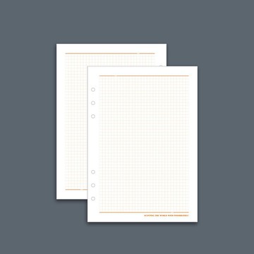 【精油香氛筆記本】六孔活頁款-補充內頁-方格