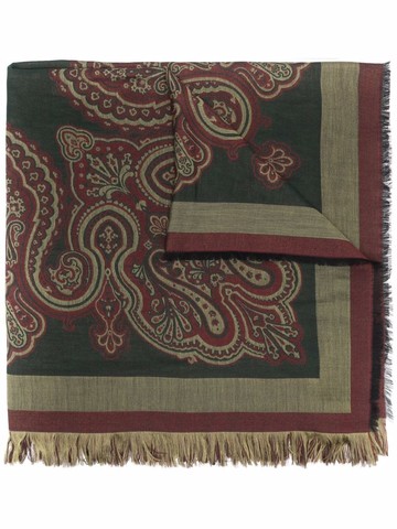 ETRO - paisley-print scarf - men - Viscose/Modal/Wool/Cotton/Silk - One Size - Green