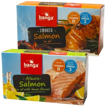 *貪吃熊* Banga 罐頭 煙燻油漬鮭魚 檸檬風味 鮭魚罐頭  Banga罐頭