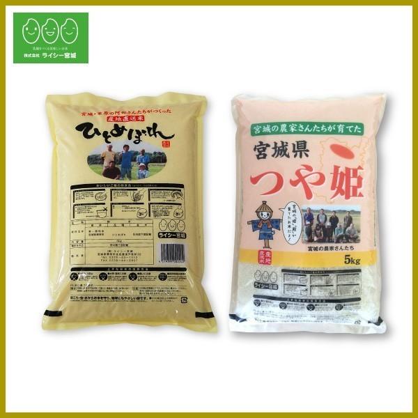 新米 米 2品目食べ比べ 米 5kg×2袋 お米 10kg 令和5年産 宮城県産 白米 送料無料 精白米 ひとめぼれ つや姫 各5kg×1袋