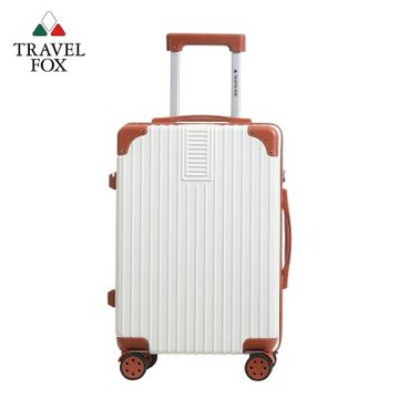 TRAVEL FOX 旅狐 20吋復古拉鍊箱 TSA海關鎖 置物掛勾 手機架 杯架 多功能 旅行箱 行李箱