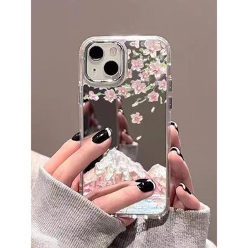 雪山櫻花適用三星s24ultra手機殼硅膠s23小眾s22+/s21唯美藝術s20fe高級仙女a55a54a52a34防摔a24a23a15a14