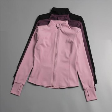 晨跑運動外套女后腰口袋顯瘦跑步健身長袖訓練夾克瑜伽服上衣秋季