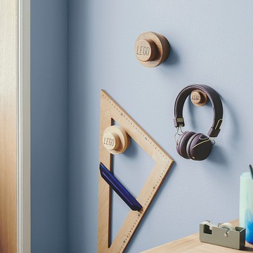 Room Copenhagen LEGO樂高木製牆壁掛勾(深色橡木) 送禮 畢業禮物