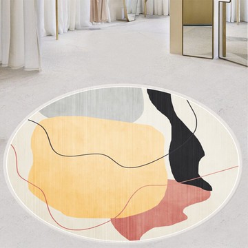 圓形地毯 耐臟圓形地毯客廳沙發書房ins梳妝椅臥室床邊電腦椅吊椅吊籃地墊【HZ61364】