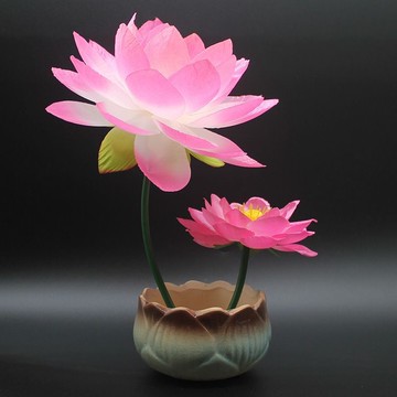 台灣出貨佛堂佛臺佛前供佛蓮花荷花假花傢居裝飾工藝品擺件客廳桌麵小擺設