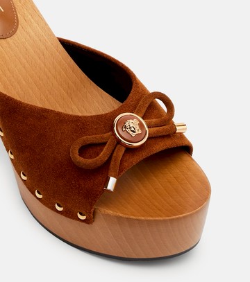 Versace Opera Medusa suede mules