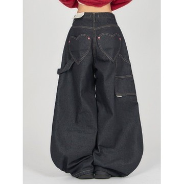 Codibook｜韓國 EEZEE 愛心口袋原色牛仔寬褲 DE041［預購］牛仔褲 女裝