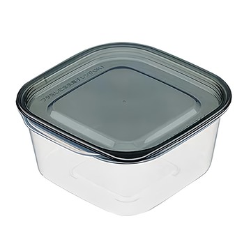 INOMATA 1842角型保鮮盒黑630ml 透明盒身易於辨識 方形設計節省空間 食物保鮮好幫手  3入  1組
