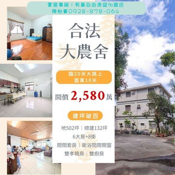 潮州稀有大路旁｜超大面寬｜合法大農舍｜屏東縣萬巒鄉三多路