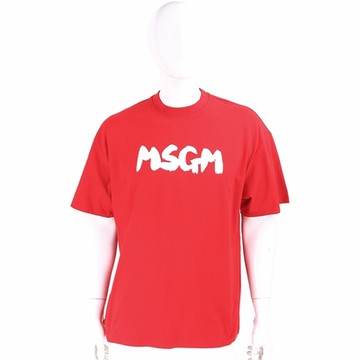 MSGM 字母草寫印花紅色短袖TEE T恤(男款)