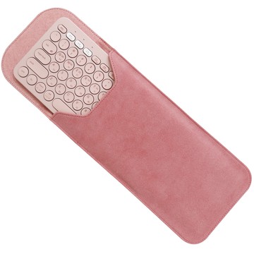 BOHO 羅技 K380 藍牙鍵盤麂皮保護套/收納包  1個  靛藍粉紅色  14.3 x 30 cm