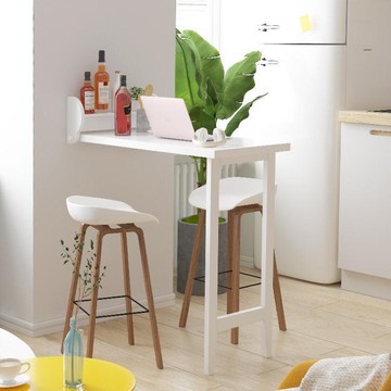隱形可摺疊吧台桌椅高凳子摺疊桌餐桌子實木北歐伸縮家用隔斷櫃子AQ 年終特惠