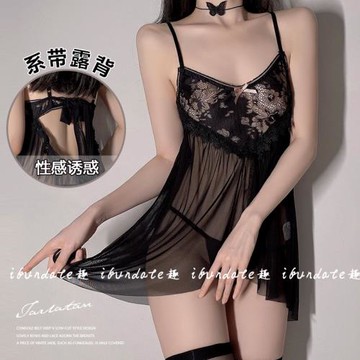 ifun 迷人流線 性感睡衣睡裙氣質私房2021夏新款吊帶家居睡裙少女