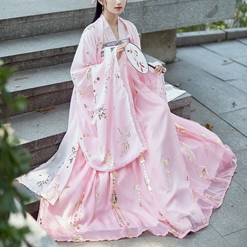 免運 漢服女仙女裙古裝衣服學生長款千羽鶴正版超仙套裝女齊胸襦裙新款