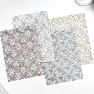 蕾絲風交換日記便條紙 4款綜合 (anns note) 復古拼貼