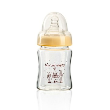 PiyoPiyo 媽咪乳感玻璃寬口奶瓶(120ml)