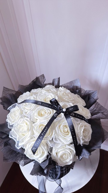 純白誓約進口大玫瑰花束
