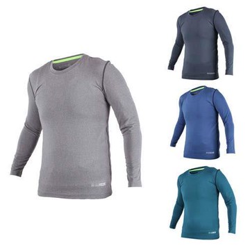 FIRESTAR 男機能緊身長袖上衣-長T T恤 訓練 慢跑 路跑