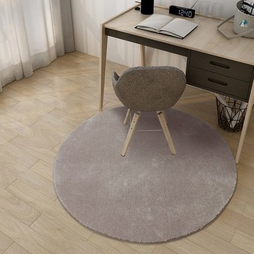 比利時厚經典素面圓形地毯 駝灰 130cm