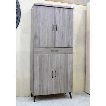 【歐風別館】雙子座灰橡色四門高鞋櫃【基隆至台中免運費】