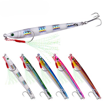 【TTFF】夜光鐵板路亞餌 5色加鉤鐵板假餌7/10/14/17/21/28/40/60/80/100g鐵板鉛魚仿身擬餌