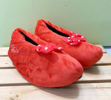 【震撼精品百貨】Micky Mouse_米奇/米妮 ~迪士尼造型室內絨毛拖鞋-米妮紅鞋子#53977