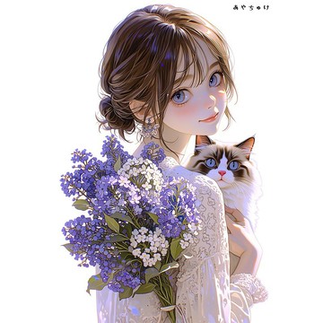 【4 月新品 3】07-120-0087 人物貼紙 春日女孩與動物