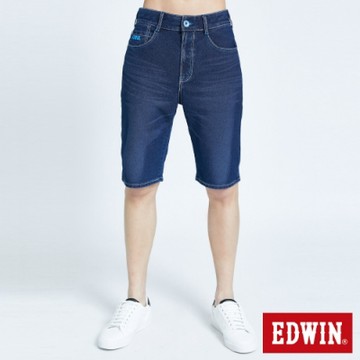 EDWIN 男裝 JERSEYS 迦績 PK EJ3透氣寬鬆涼感 牛仔短褲-石洗綠