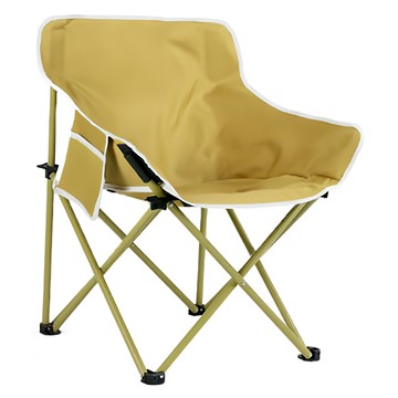 經典戶外露營月亮椅，附收納袋，黃色，輕巧便攜，舒適包覆，快速展開  1個