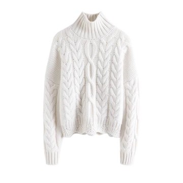 清新小眾設計感高領加厚麻花內搭打底衫長袖秋冬新款簡約慵懶毛衣