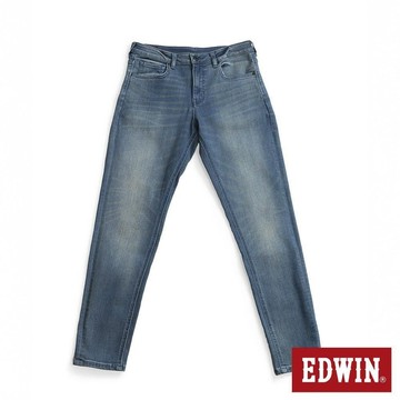 EDWIN 男裝 EDGE 超彈力修身丹寧錐形褲 (拔洗藍)