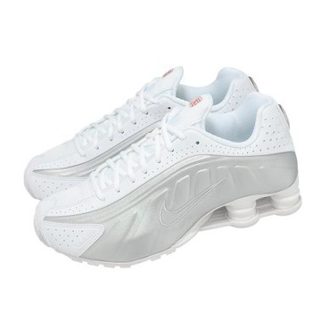 Nike 休閒鞋 Wmns Shox R4 女鞋 男鞋 白 銀 緩衝 彈簧鞋 AR3565-101