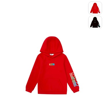 【FILA】KIDS 孩童款 長袖 運動連帽T恤-紅 1TEX-8402-RD