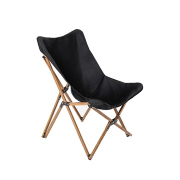 【好玩旅物】木紋烤漆鋁合金戶外露營牛津布折疊大川椅露營椅(附收納袋) 登山野餐摺疊躺椅 月亮椅 帳篷椅 釣魚椅-黑色