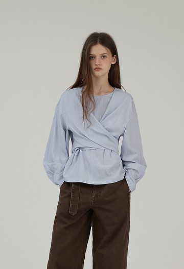 北歐慵懶 微皺肌理箱型襯衫