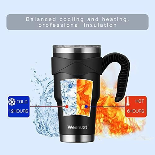 Weehuxt 30 oz Insulated Tumbler, Iced Coffee Wine Travel Mug Cup with Lid a