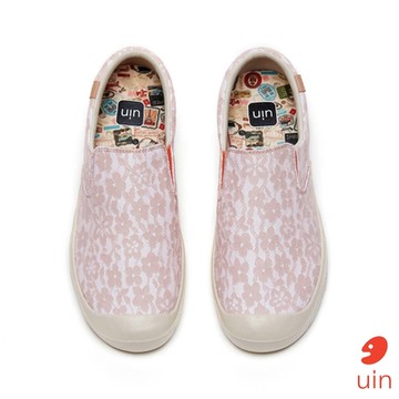 uin 西班牙原創設計 女鞋 懶人鞋 卡迪斯蕾絲復古紅彩繪休閒鞋W1490132