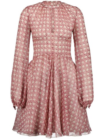 Giambattista Valli - polka-dot flared minidress - women - Silk - 44 - Pink