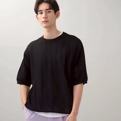 割引卸売米国オンライン メンズ ニット 半袖 メッシュ レイヤード アウトレットオンラインukショップ Popibank Com