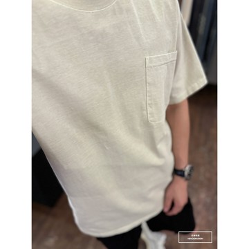 E7th.厚磅原色刷舊短T-米(E7S0032405)