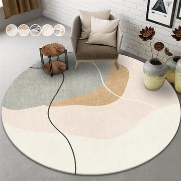 【嵐楓居家】原創侘寂風風格水晶絨客廳地毯/地墊160cm圓侘寂風地毯/防滑/地墊/地毯/踏墊-優雅_廠商直送