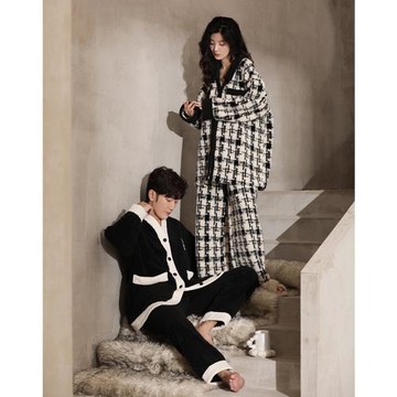 珊瑚絨情侶睡衣女冬季加絨2024年新款男士大碼家居服加厚套裝